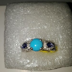 RING SLEEPING BEAUTY TURQUOISE &TANZANITE